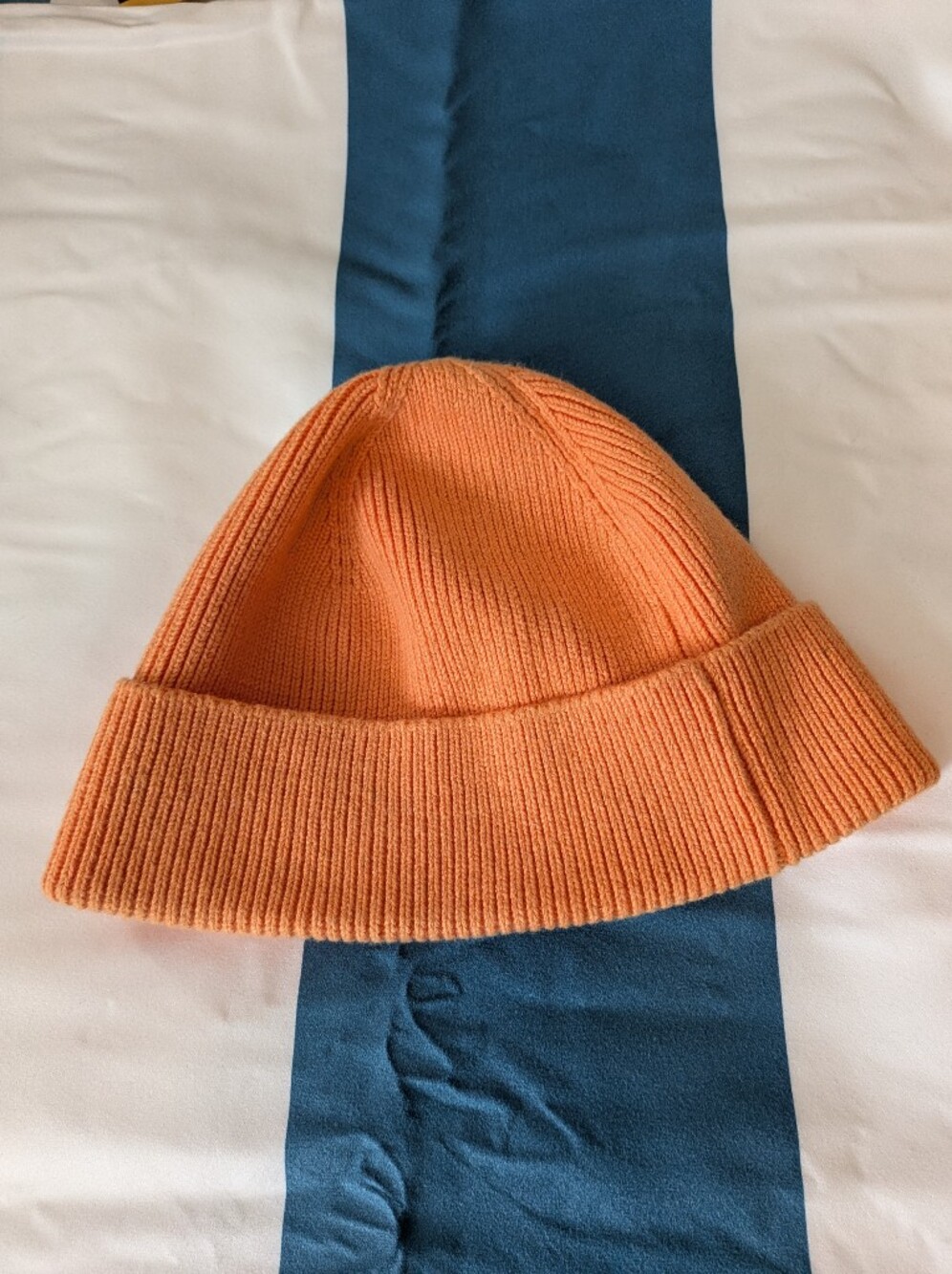 Weekday Orange Ribbed Cuffed Beanie